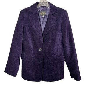 Bob Mackie Purple Blazer Two Button Front Coat Womens XS